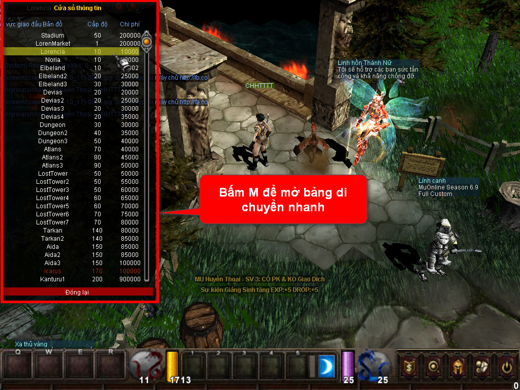 Chức năng chính của Game MU Ma Vương